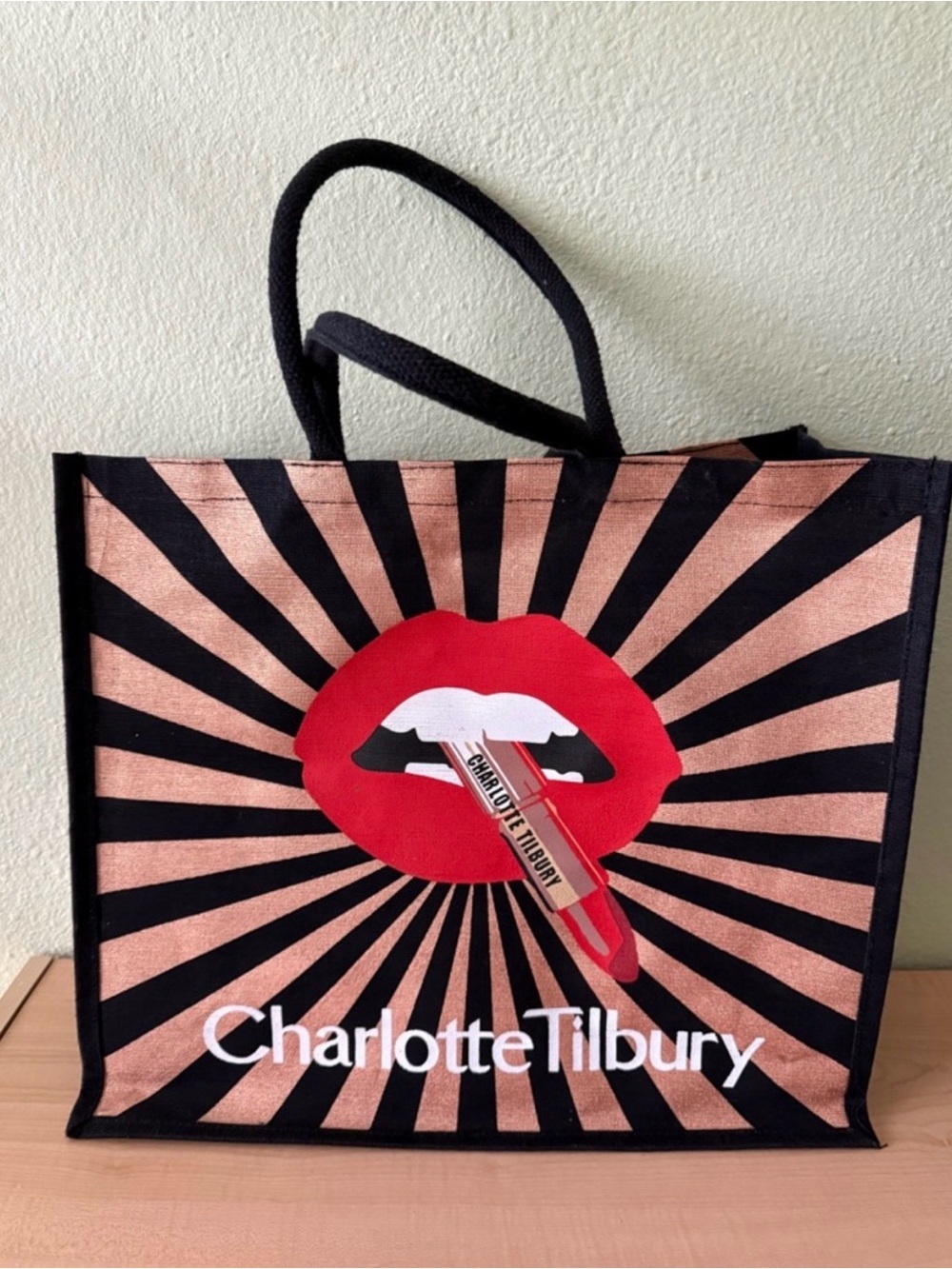 Charlotte Tilbury - Limited Edition Black & Rose Gold Tote